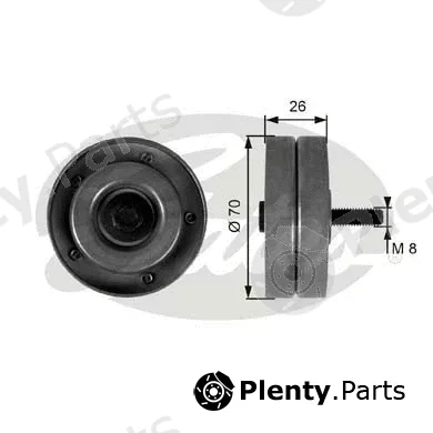 Gates T36168 — Deflection/Guide Pulley, V-ribbed belt DriveAlign®
