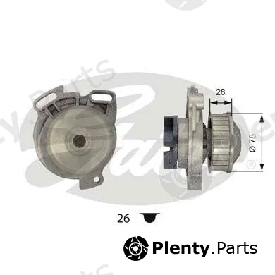 Gates WP0020 — Water Pump, engine cooling