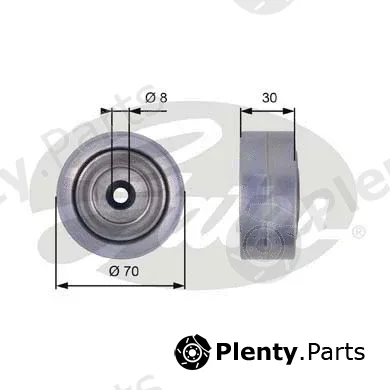 Gates T36386 — Deflection/Guide Pulley, V-ribbed belt DriveAlign®