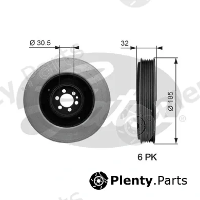 Gates TVD1042 — Belt Pulley, crankshaft DriveAlign®