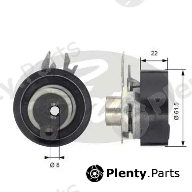 Gates T43046 — Tensioner Pulley, timing belt PowerGrip®