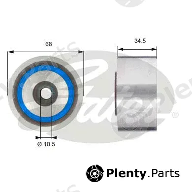 Gates T42203 — Deflection/Guide Pulley, timing belt PowerGrip®