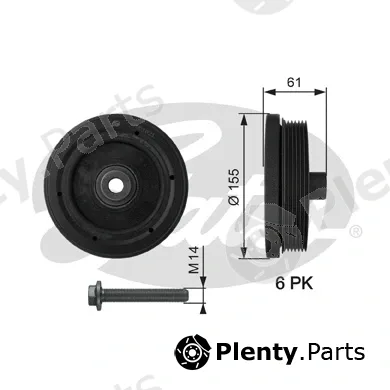 Gates TVD1021A — Belt Pulley, crankshaft DriveAlign®