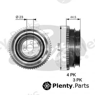 Gates TVD1049 — Belt Pulley, crankshaft DriveAlign®
