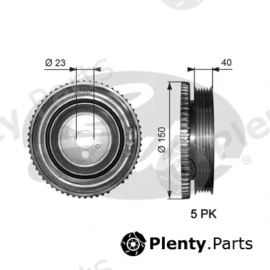 Gates TVD1052 — Belt Pulley, crankshaft DriveAlign®