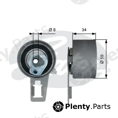 Gates T43180 — Tensioner Pulley, timing belt PowerGrip®