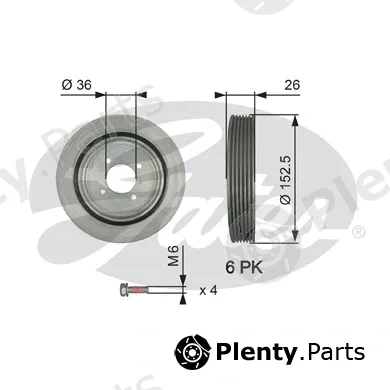 Gates TVD1011A — Belt Pulley, crankshaft DriveAlign®