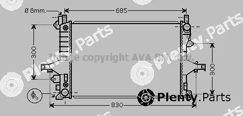Prasco VO2115 — Radiator, engine cooling