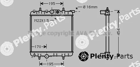 Prasco PE2243 — Radiator, engine cooling