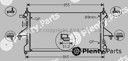 Prasco FT2453 — Radiator, engine cooling