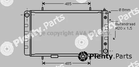 Prasco AU2162 — Radiator, engine cooling