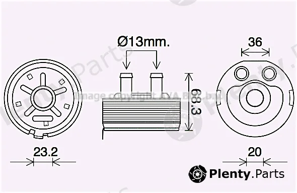 Prasco DN3443 — Oil Cooler, engine oil