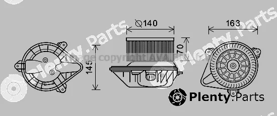 Prasco PE8375 — Electric Motor, interior blower
