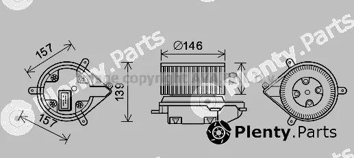 Prasco RT8514 — Electric Motor, interior blower