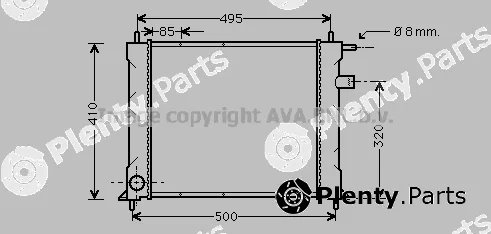 Prasco AU2110 — Radiator, engine cooling