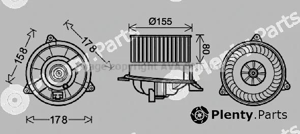 Prasco FD8495 — Electric Motor, interior blower