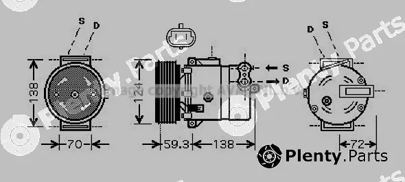 Prasco OLK413 — Compressor, air conditioning