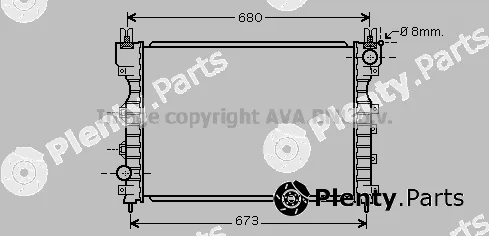 Prasco AU2174 — Radiator, engine cooling