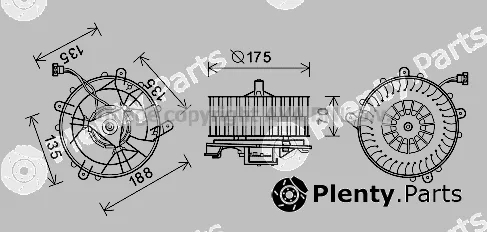 Prasco MS8661 — Electric Motor, interior blower