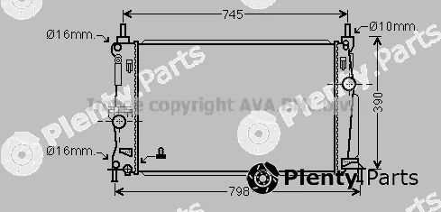Prasco MZ2254 — Radiator, engine cooling