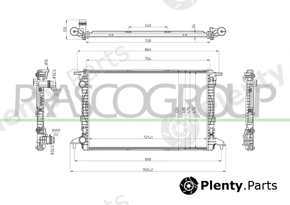 Prasco AD026R005 — Radiator, engine cooling PrascoSelection