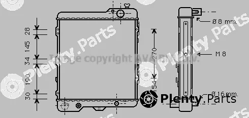 Prasco AIA2038 — Radiator, engine cooling