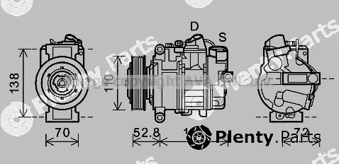 Prasco BWK415 — Compressor, air conditioning
