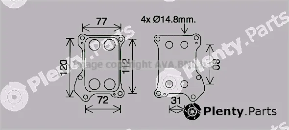 Prasco OL3688 — Oil Cooler, engine oil