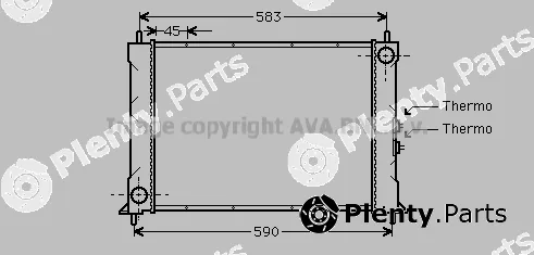 Prasco AU2068 — Radiator, engine cooling