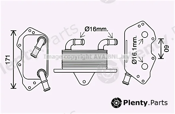 Prasco AI3404 — Oil Cooler, engine oil