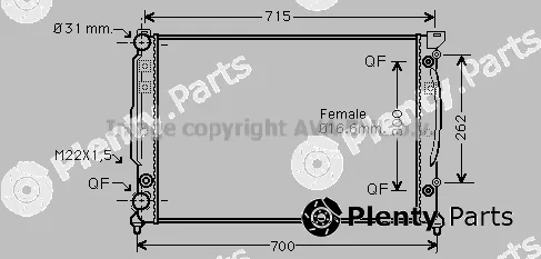 Prasco AIA2109 — Radiator, engine cooling