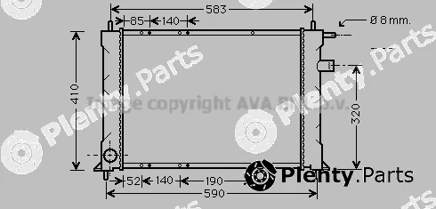 Prasco AU2111 — Radiator, engine cooling