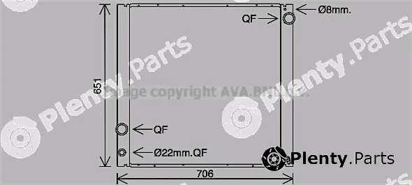 Prasco AU2229 — Radiator, engine cooling