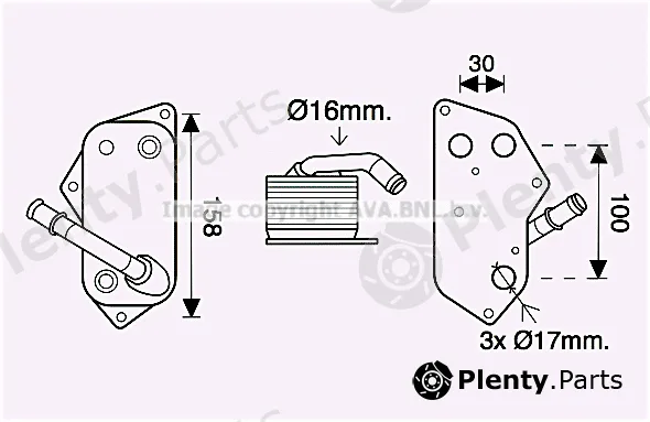 Prasco BW3558 — Oil Cooler, engine oil