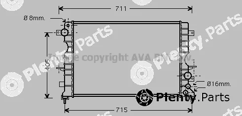 Prasco AU2165 — Radiator, engine cooling