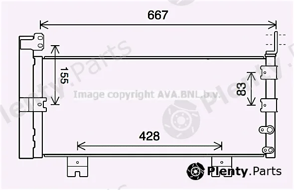 Prasco TO5728D — Condenser, air conditioning
