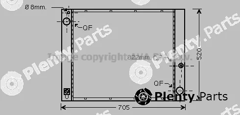 Prasco AU2183 — Radiator, engine cooling