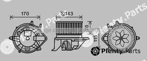 Prasco BW8458 — Electric Motor, interior blower