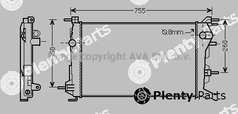 Prasco RTA2460 — Radiator, engine cooling
