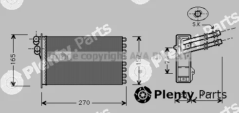 Prasco VN6175 — Heat Exchanger, interior heating