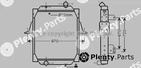 Prasco RE2070 — Radiator, engine cooling