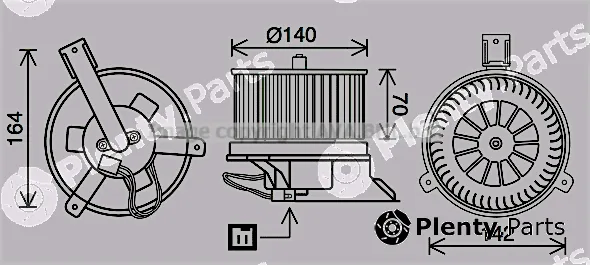 Prasco DN8434 — Electric Motor, interior blower