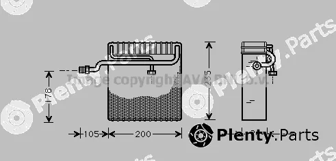 Prasco DWV036 — Evaporator, air conditioning