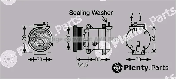 Prasco DWAK091 — Compressor, air conditioning