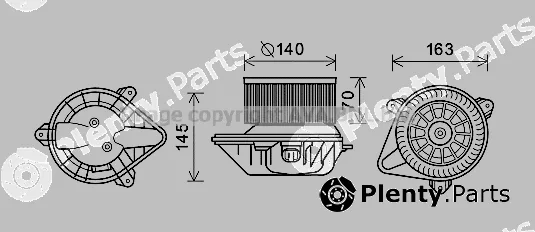 Prasco PE8373 — Electric Motor, interior blower