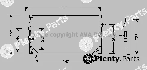 Prasco TO5225 — Condenser, air conditioning