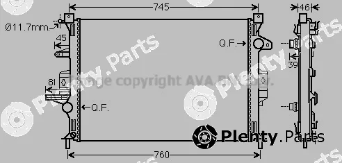Prasco VO2186 — Radiator, engine cooling