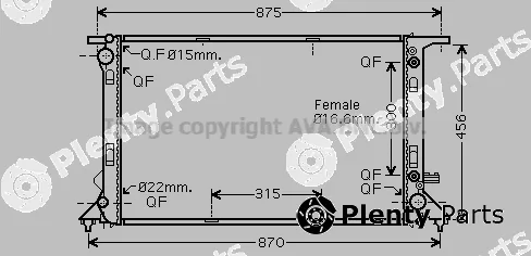 Prasco AIA2291 — Radiator, engine cooling