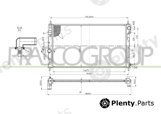 Prasco JE030R001 — Radiator, engine cooling