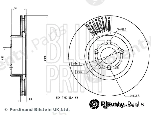 Blue Print ADBP430064 — Brake Disc
